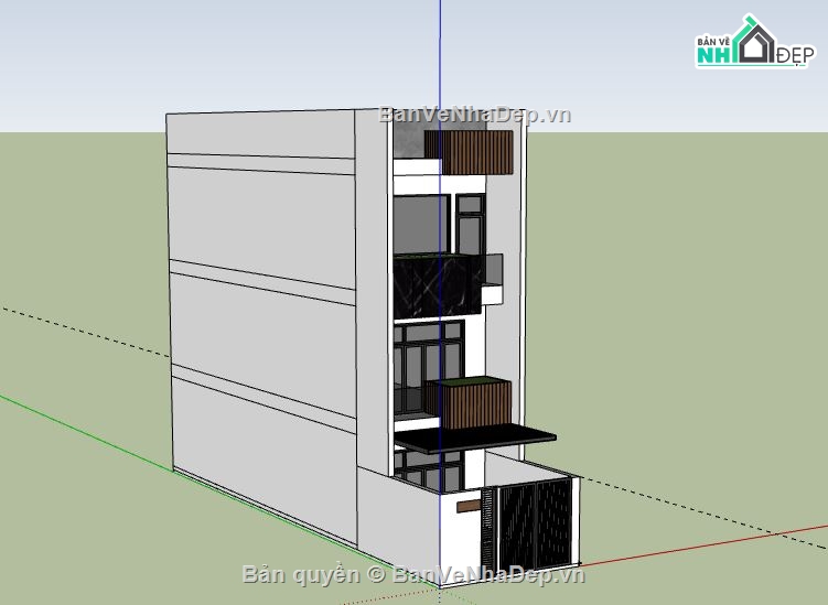Nhà phố 3 tầng,Model su nhà phố,nhà phố