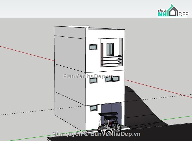 Nhà phố 3 tầng,model su nhà phố 3 tầng,file su nhà phố 3 tầng