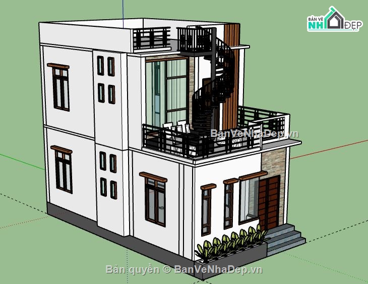 Nhà phố 2 tầng,model su nhà phố 2 tầng,nhà phố 2 tầng file su,file sketchup nhà phố 2 tầng