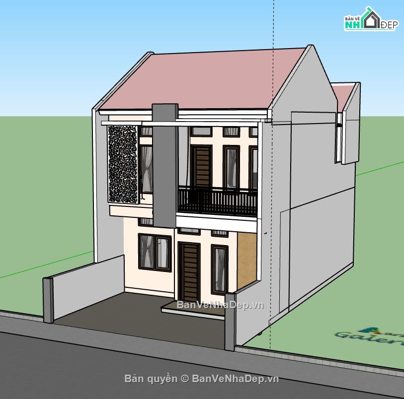 mẫu nhà 2 tầng,mẫu nhà phố 2 tầng,su nhà phố 2 tầng,model su nhà phố 2 tầng