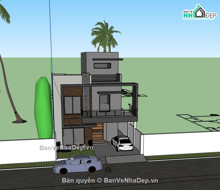 Nhà phố 2 tầng,model su nhà phố 2 tầng,file su nhà phố 2 tầng,sketchup nhà phố 2 tầng,nhà phố 2 tầng sketchup