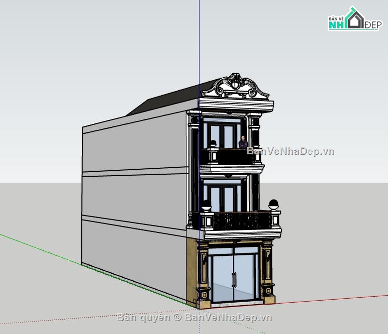 Nhà phố 3 tầng,model su nhà phố 3 tầng,file su nhà phố 3 tầng