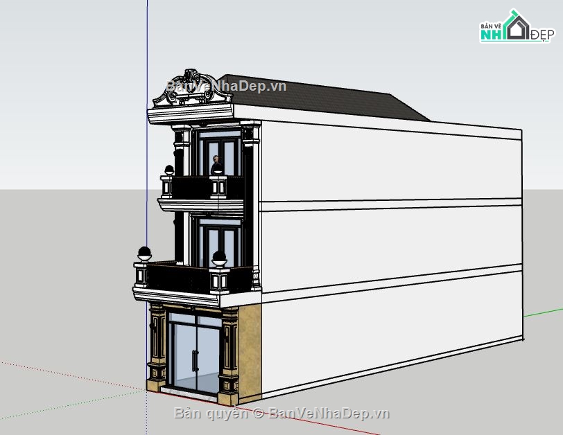 Nhà phố 3 tầng,model su nhà phố 3 tầng,file su nhà phố 3 tầng