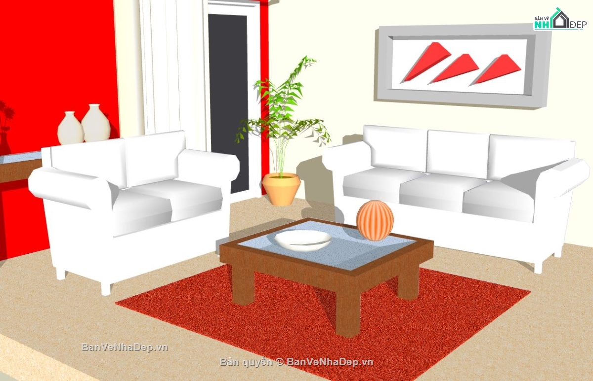 nội thất phòng khách,nội thất phòn khách,mẫu phòng khách,Sketchup mẫu nội thất
