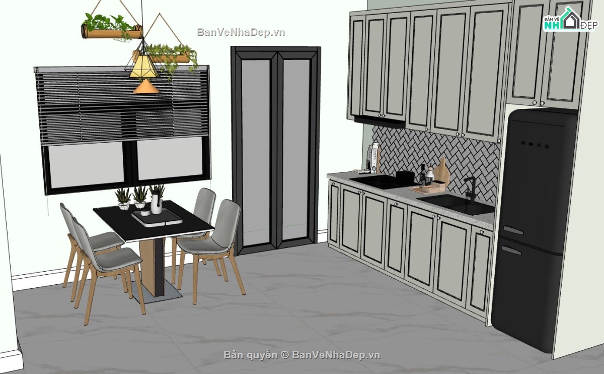 phòng bếp,Sketchup bếp,nội thất phòng bếp