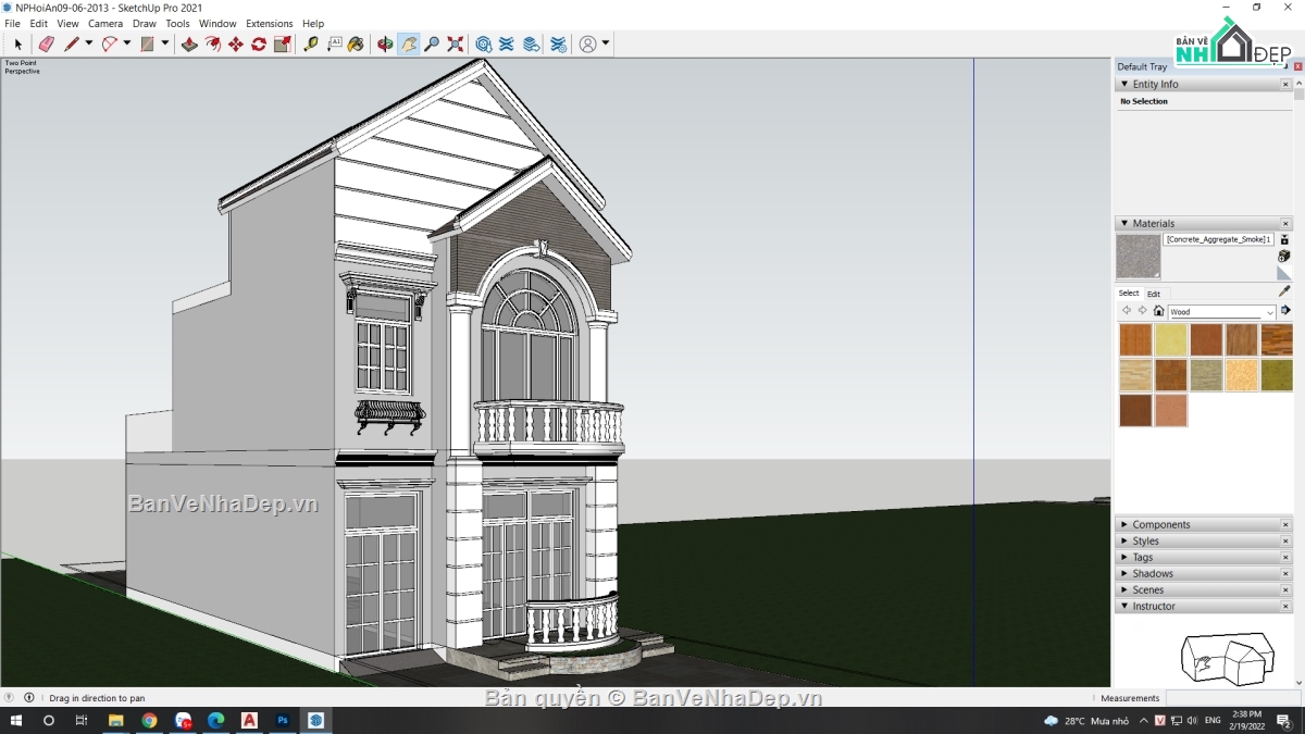 model su nhà phố 2 tầng,sketchup nhà phố 2 tầng,file sketchup nhà phố 2 tầng,nhà phố 2 tầng