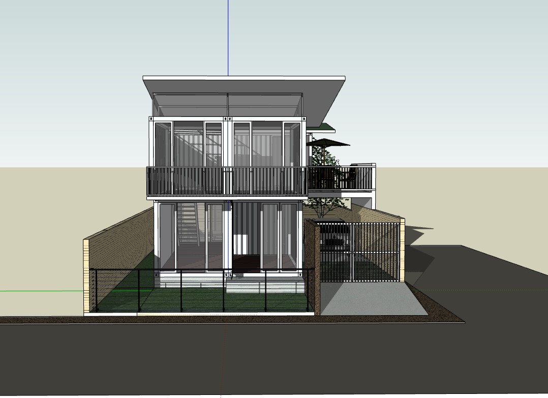 su nhà phố 2 tầng,sketchup nhà phố,su nhà phố,nhà phố 2 tầng