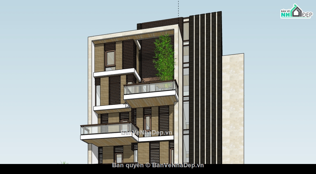 nhà phố 5 tầng file su,model su nhà phố 5 tầng,file su nhà phố 5 tầng,file sketchup nhà phố 5 tầng