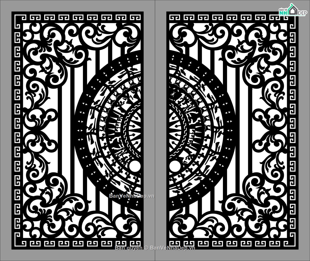 file cnc cổng 2 cánh,trống đồng,file cnc trống đồng