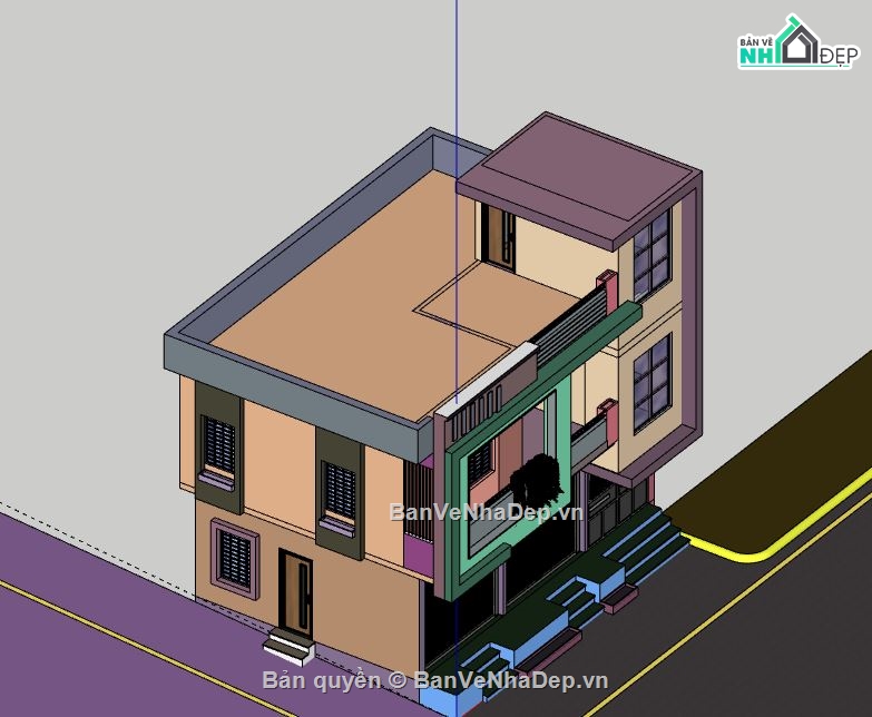 Nhà phố 2 tầng,model su nhà phố 2 tầng,file su nhà phố 2 tầng