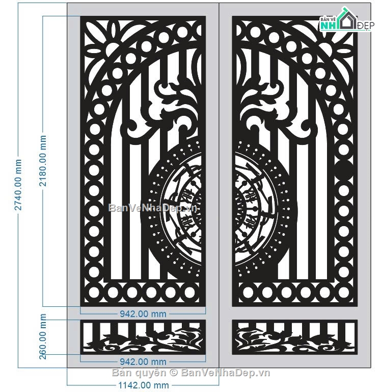 Cổng 2 cánh,file dxf Cổng 2 cánh,cổng 2 cánh cnc