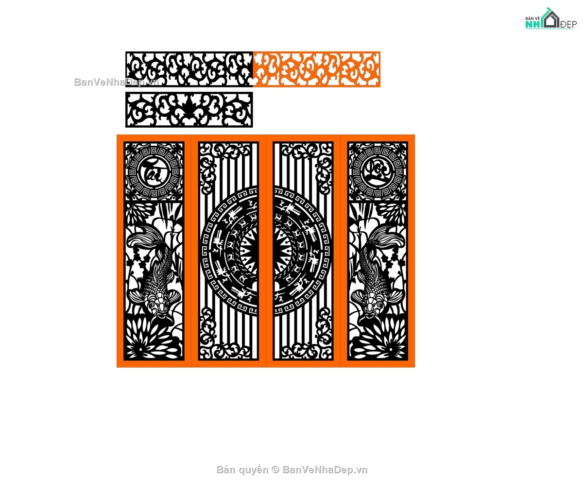 cổng cá chép cnc,file cnc cổng cá chép,cổng cá chép tài lộc