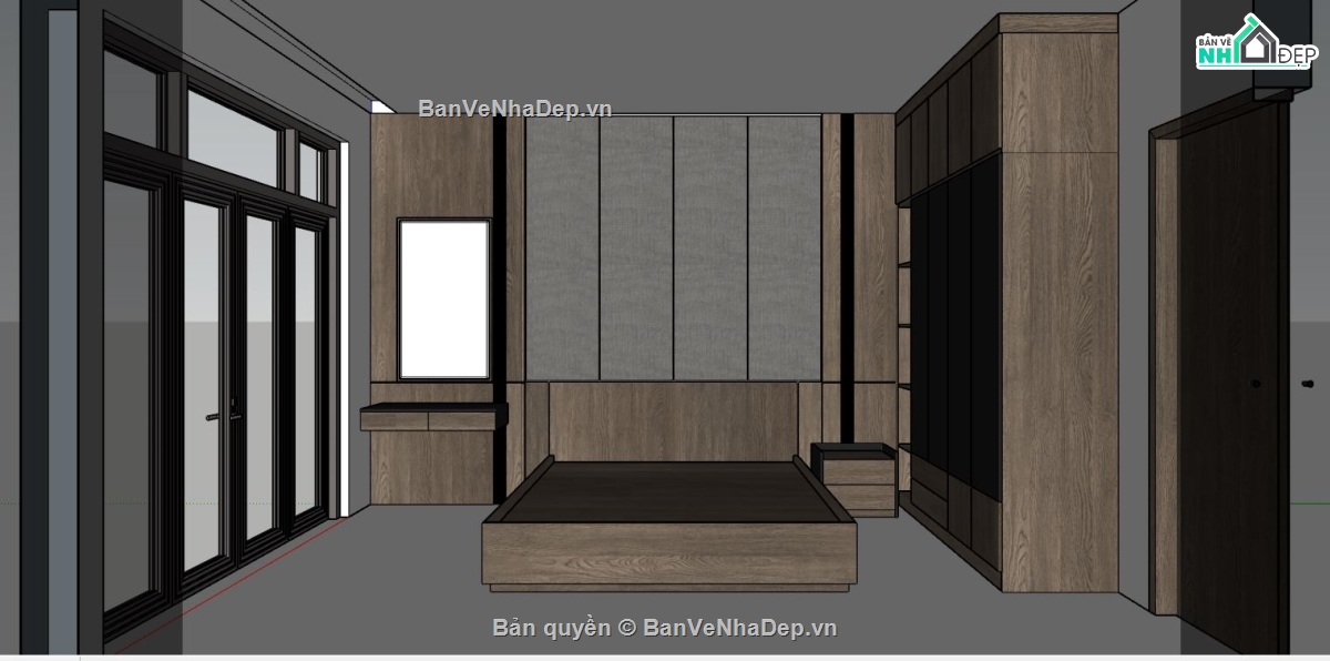 file sketchup phòng ngủ,3d sketchup phòng ngủ,3d phòng ngủ,file su phòng ngủ