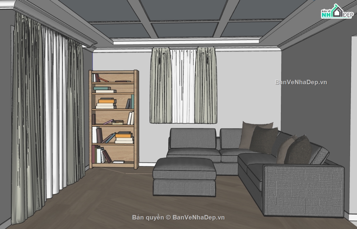 phòng khách đẹp,sketchup phòng khách,File sketchup phòng khách đẹp