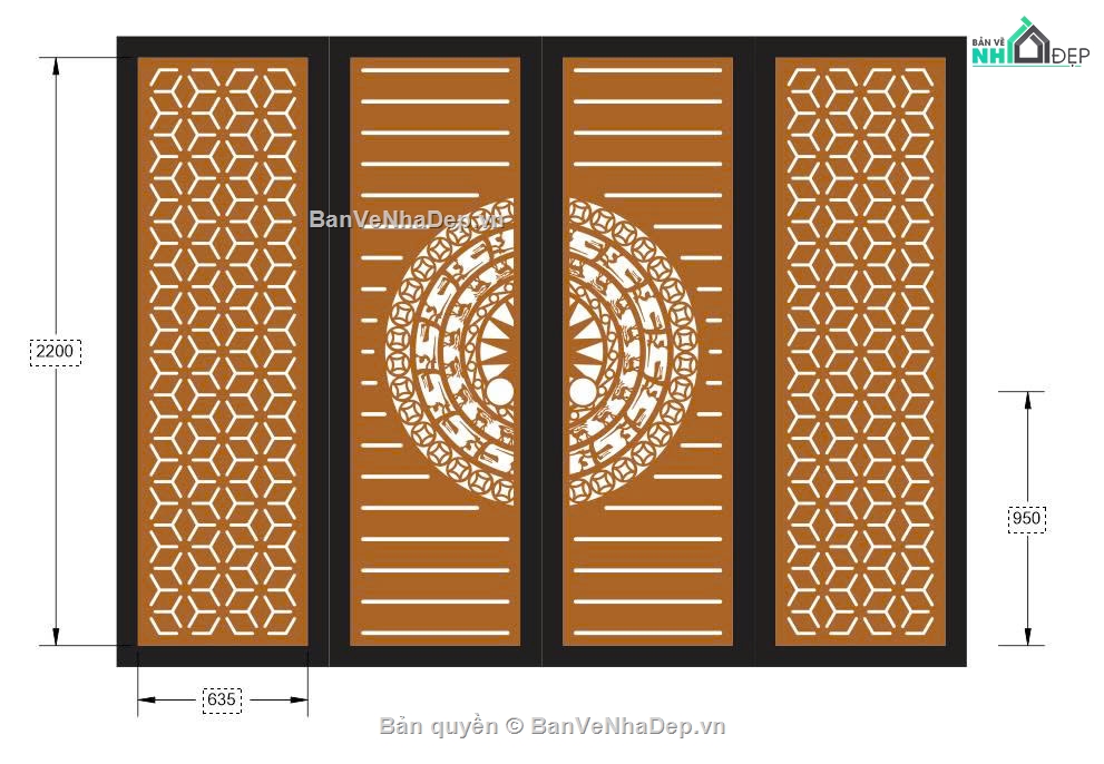 trống đồng,mẫu cổng 4 cánh,cổng cnc
