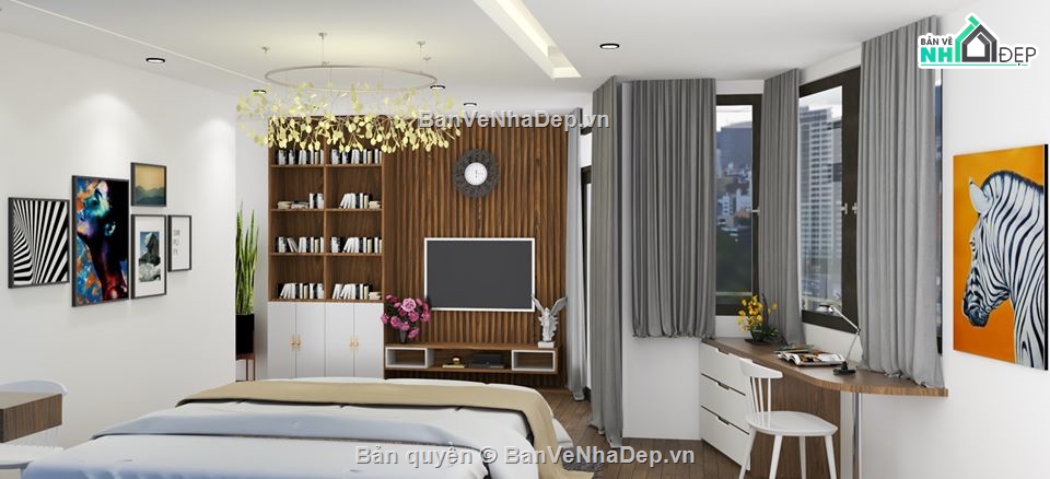 3d sketchup phòng ngủ,3d phòng ngủ,mẫu phòng ngủ,file su phòng ngủ