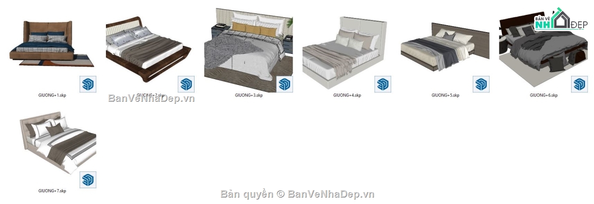 Model giường ngủ,mẫu giường ngủ,thiết kế giường ngủ sketchup,mode 3dsu giường ngủ