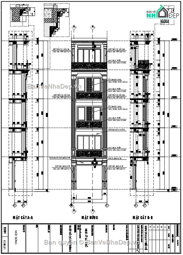 nhà phố 5 tầng,bản vẽ nhà phố 5 tầng,nhà phố 5 tầng tân cổ điển,nhà phố 5 tầng file cad,file cad nhà phố 5 tầng