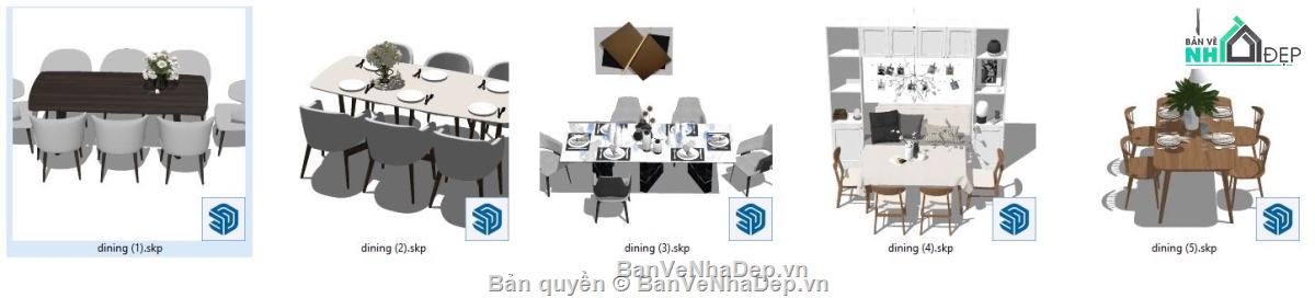 sketchup bàn ăn,Model sketchup bàn ăn,bàn ăn hiện đại