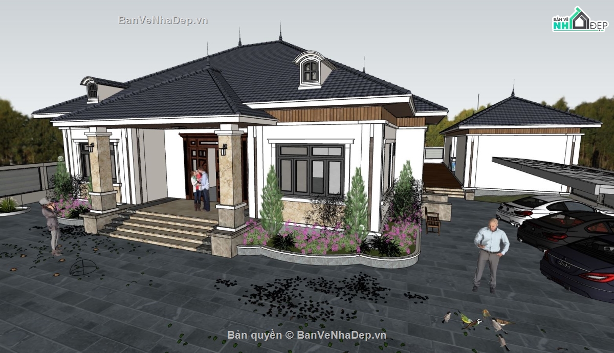 Thiết kế biệt thự,biệt thự đẹp,biệt thự 1 tầng