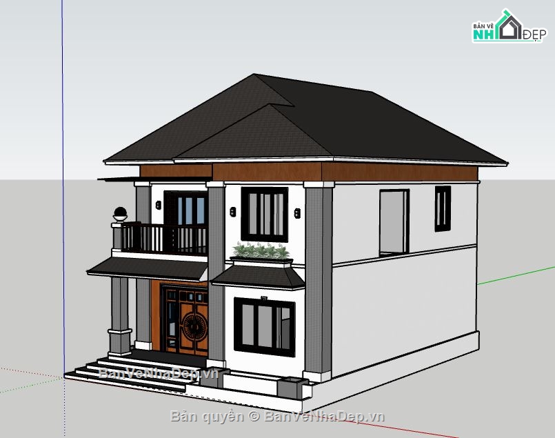 Biệt thự 2 tầng,model su biệt thự 2 tầng,file su biệt thự 2 tầng