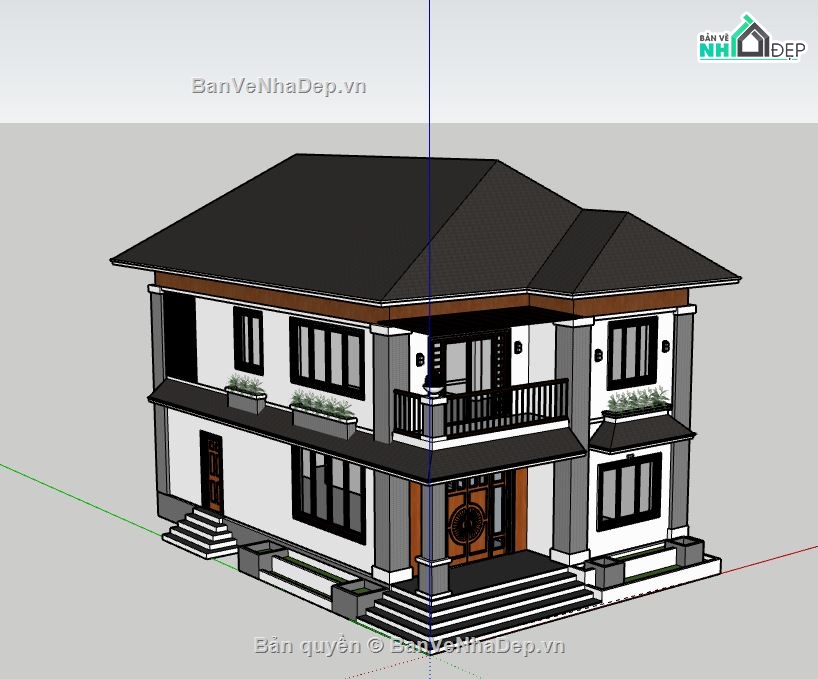 Biệt thự 2 tầng,model su biệt thự 2 tầng,file su biệt thự 2 tầng