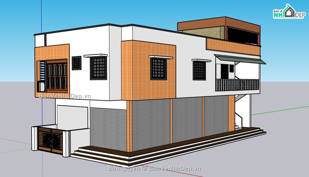 file su biệt thự,model su biệt thự,sketchup biệt thự