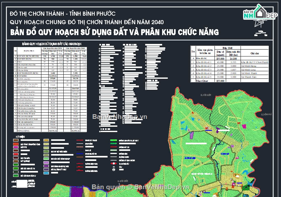 Quy hoạch chung đô thị Chơn Thành - Bình Phước 204,Bản vẽ file AutoCAD quy hoạch Chơn Thành,File AutoCAD quy hoạch đô thị Chơn Thành