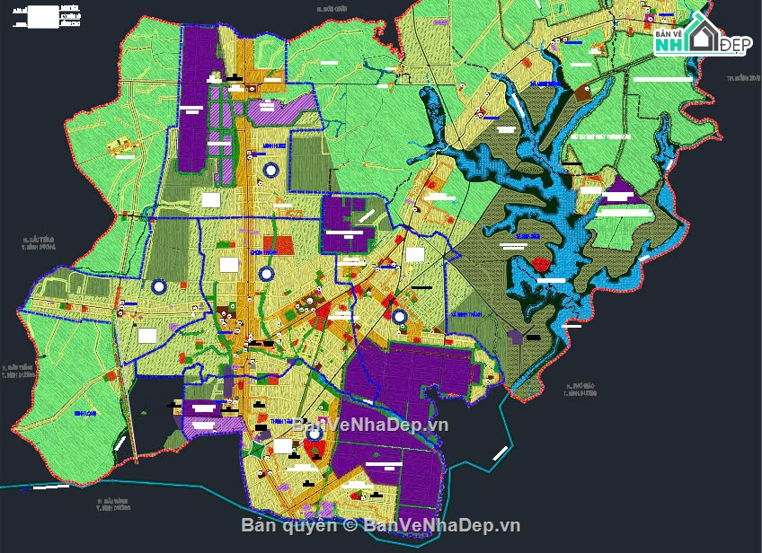 Quy hoạch chung đô thị Chơn Thành - Bình Phước 204,Bản vẽ file AutoCAD quy hoạch Chơn Thành,File AutoCAD quy hoạch đô thị Chơn Thành
