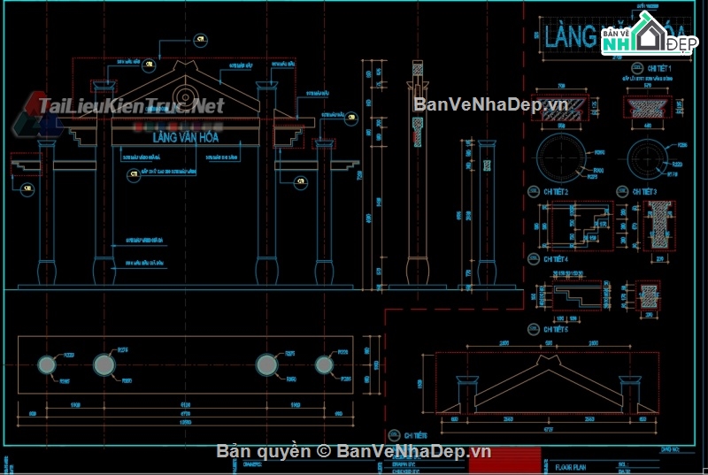 cổng làng cad,Cổng làng,cad cổng làng