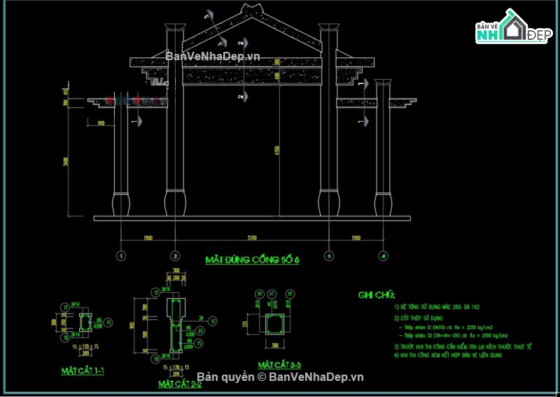 cổng làng cad,Cổng làng,cad cổng làng