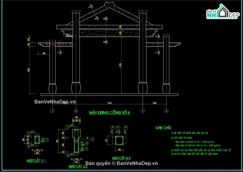 cổng làng cad,Cổng làng,cad cổng làng
