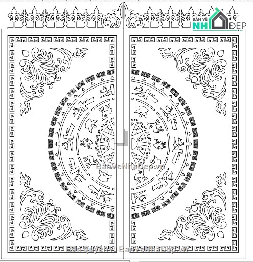 cổng cnc 2 cánh,file cnc cổng 2 cánh,mẫu cnc cổng 2 cánh,cắt cnc cổng 2 cánh