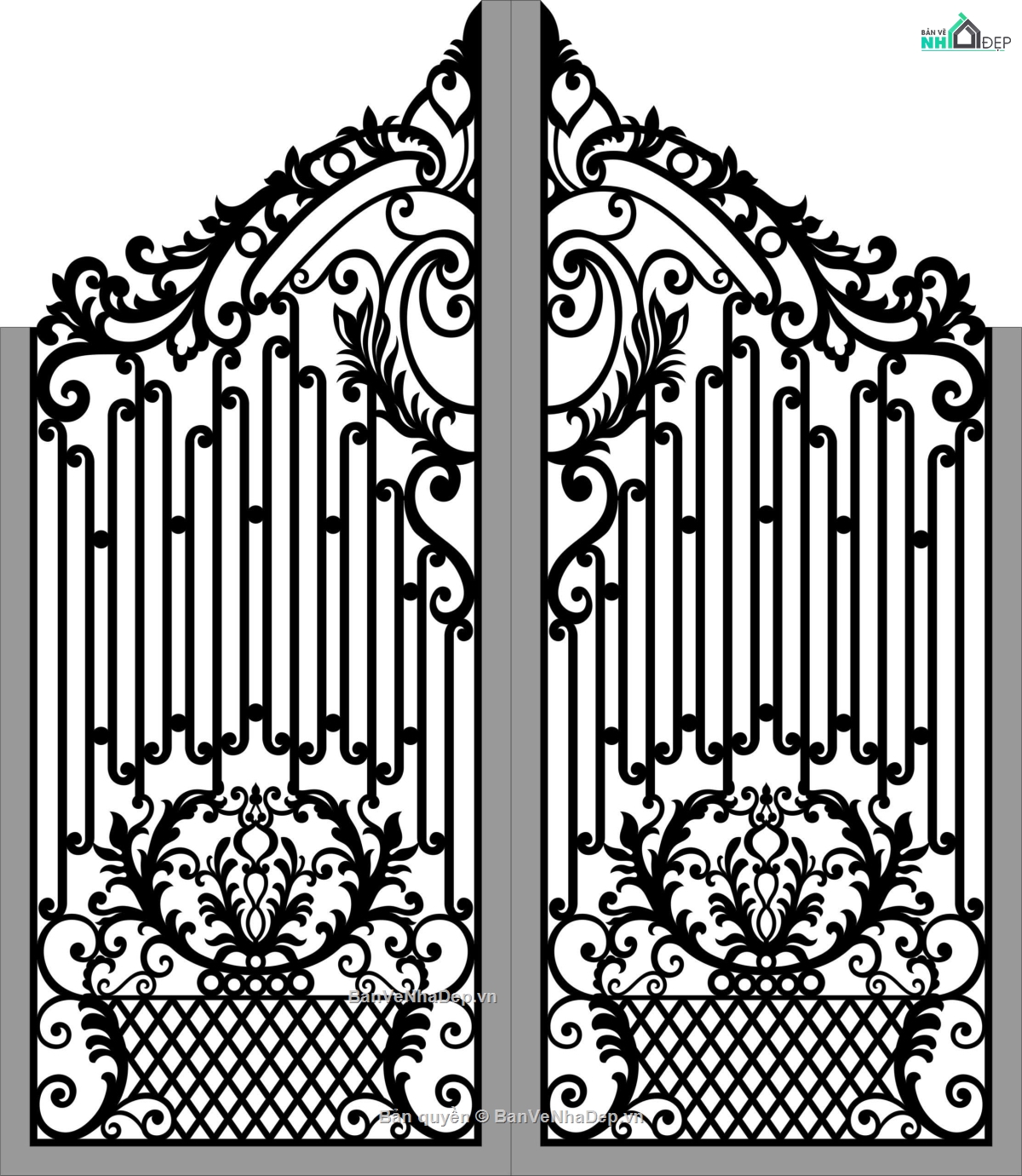 cn cổng 2 cánh,cổng cá cnc,2 cánh cnc