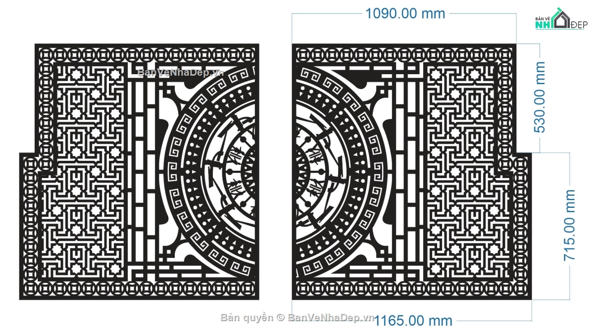 cổng trống đồng cnc,cổng 2 cánh cnc,file cnc cổng 2 cánh