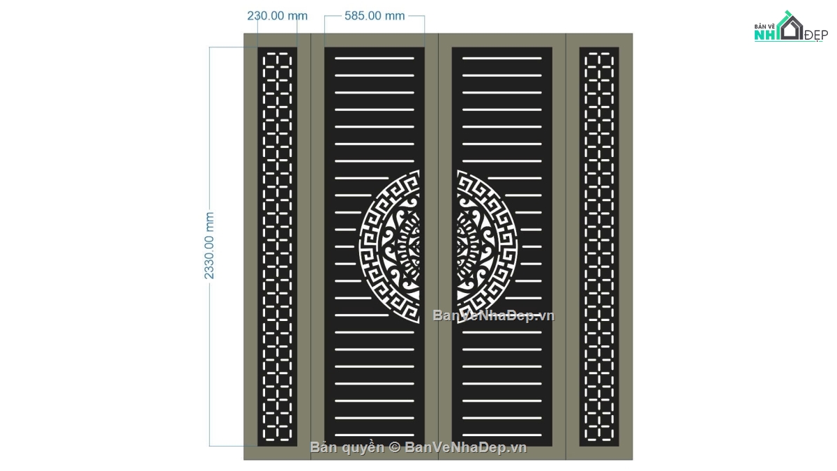 Mẫu cổng 4 cánh cnc,cổng đẹp 4 cánh,file cnc cổng 4 cánh