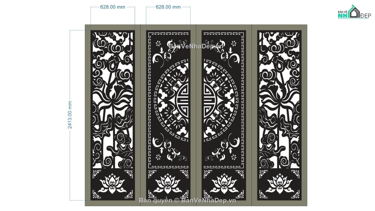 Mẫu cổng 4 cánh cnc,cổng 4 cánh cnc,cnc 4 cánh