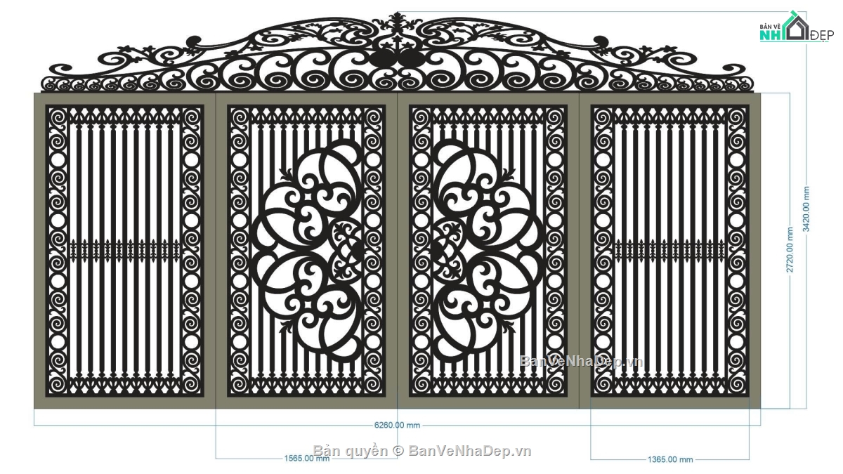 Mẫu cổng 4 cánh cnc,file cnc cổng 4 cánh,mẫu cnc cổng 4 cánh