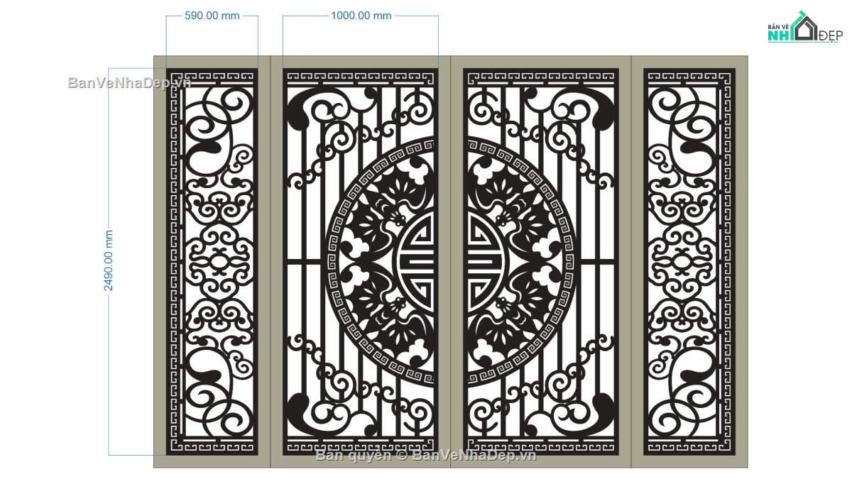 Mẫu cổng 4 cánh cnc,file cnc cổng 4 cánh,mẫu cổng 4 cánh
