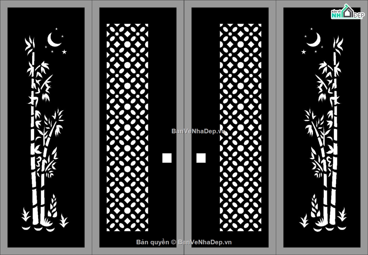 cổng 4 cánh trúc,file cnc cổng 4 cánh trúc,mẫu cnc cổng 4 cánh