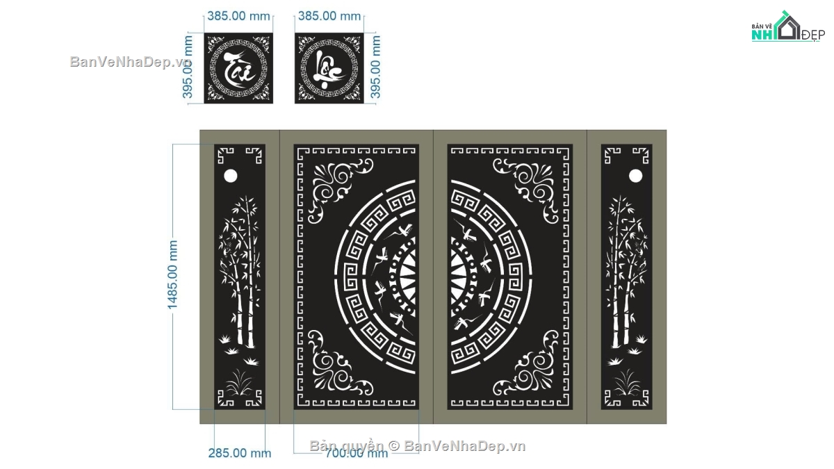 Mẫu cổng 4 cánh cnc,cổng 4 cánh cnc,cnc 4 cánh,cổng tài lộc