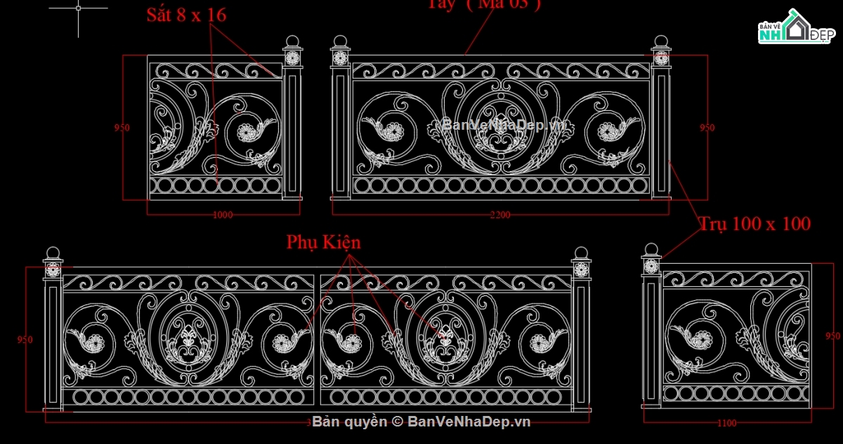 lan can,lan can sắt,lan can sắt mỹ thuật,Mẫu lan can,lan can smt vuông 16