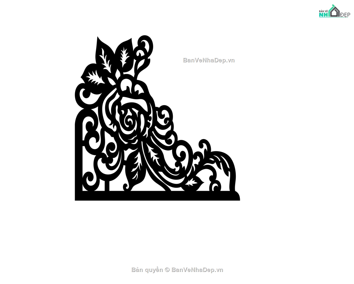hoa góc cnc,file cnc hoa góc,cnc hoa góc,hoa hồng cnc