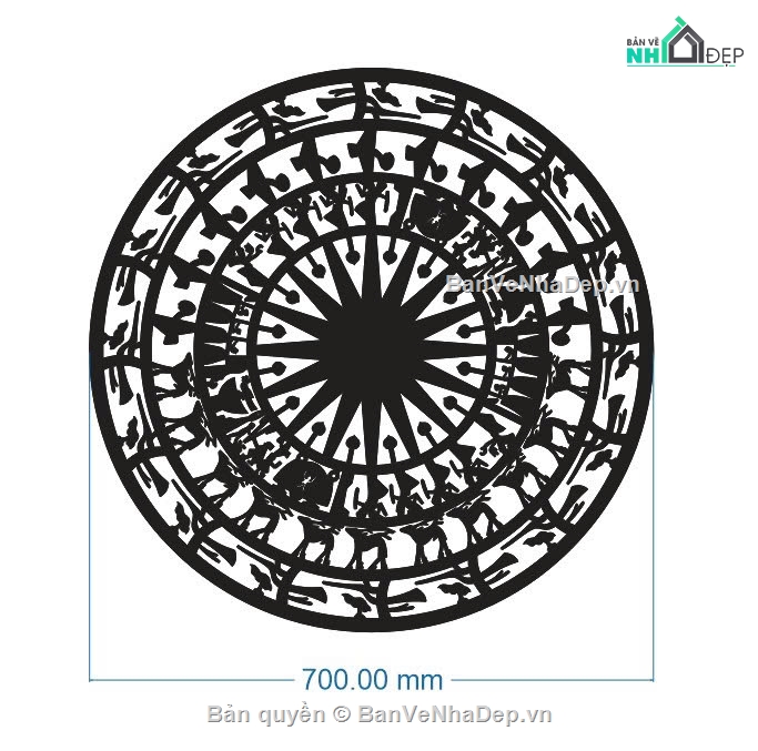 trống đồng,trống dxf,trống đồng tròn