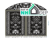 cổng 2 cánh,file cad cnc cổng trống đồng,file cổng dxf đẹp