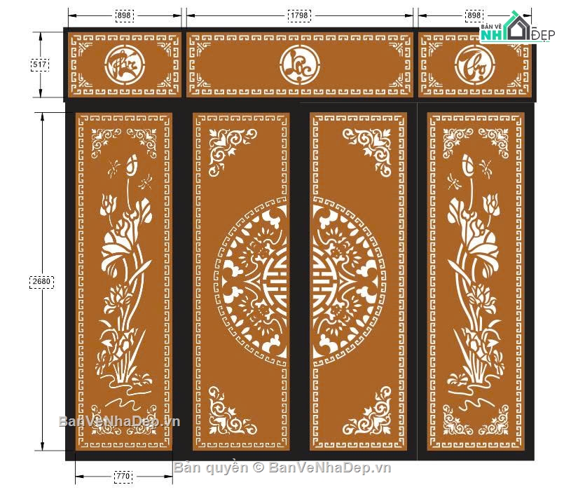 phúc lộc thọ sen,ô thoáng,cổng phúc lộc,cổng 4 cánh,cổng 4 cánh hoa sen