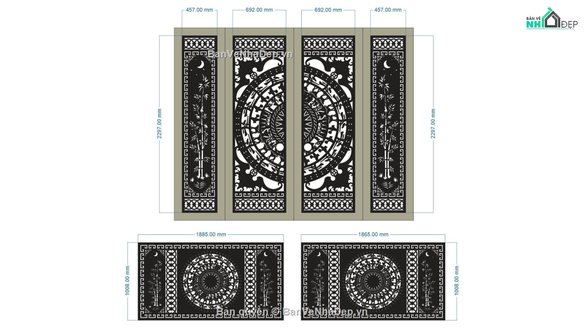 hàng rào,hàng rào đẹp,cổng 4 cánh,file cổng 4 cánh