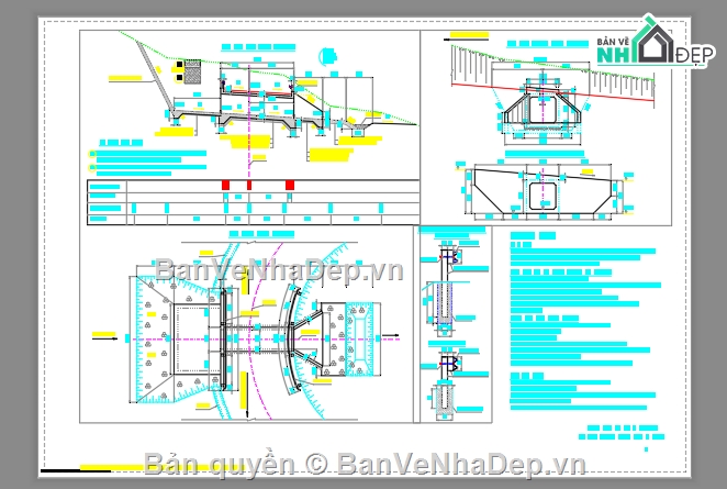 cống hộp 2.5m x2.5m,cống hộp đôi,file cad cống hộp đôi