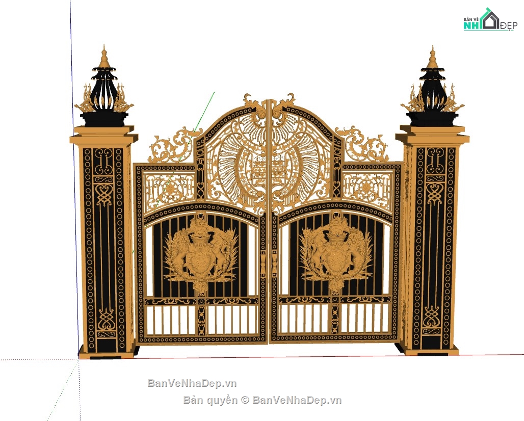 cổng sketchup,cổng,cổng mới nhất,Mẫu cổng sắt,su cổng đẹp