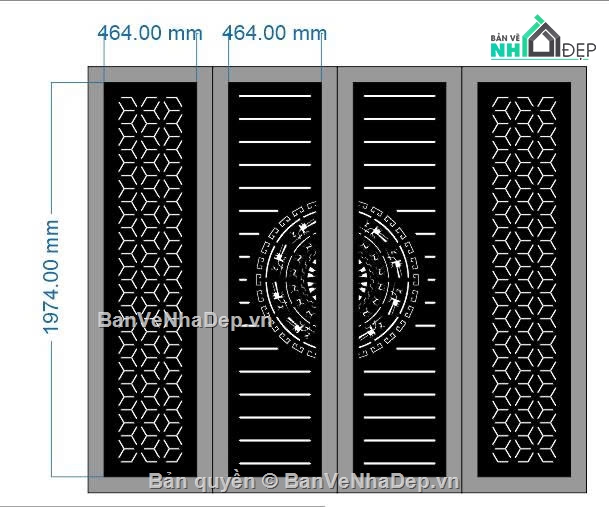 Mẫu cổng 4 cánh cnc,cổng dxf,hoa văn cổng cnc